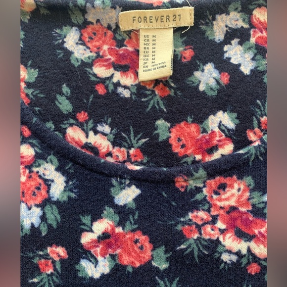 Forever21 Stretchy Floral Print Mini Dress | Medium - Picture 3 of 3